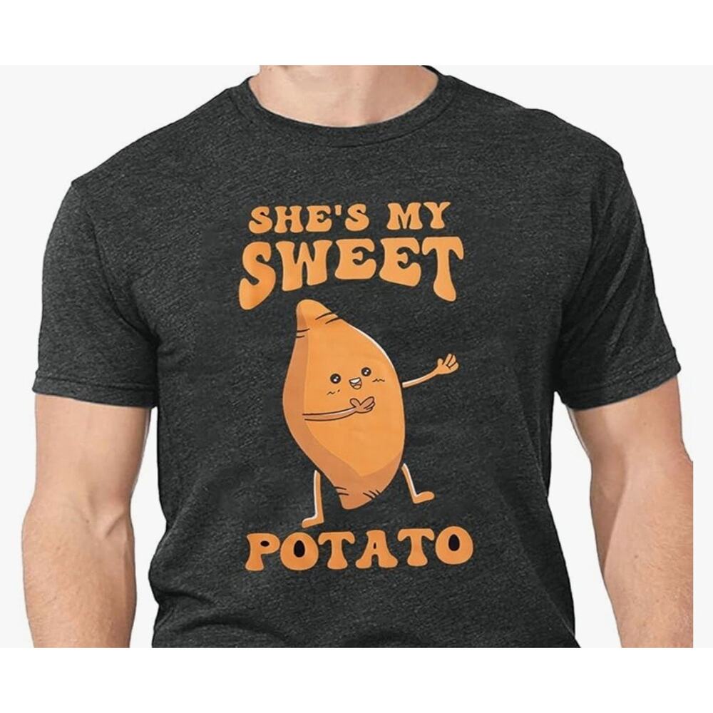 9432 She's My Sweet Potato 2xl Short Sleeve T-Shirt unisex- Black With orange